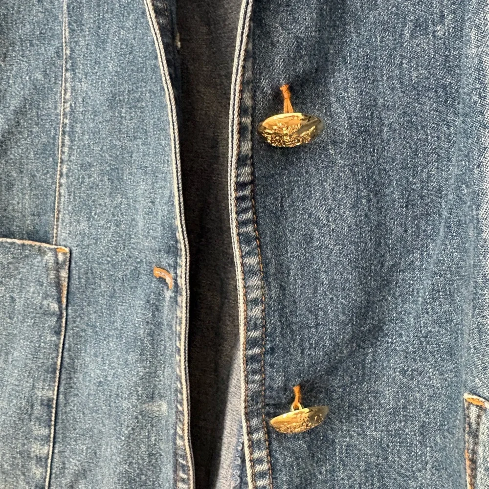 Vintage Ralph Lauren Women's Denim Blazer - Picture 5 of 7
